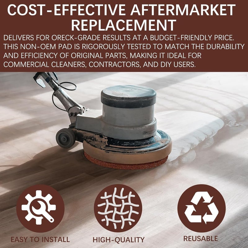 Qwtqwt Scrubbing Disc for Oreck ORB550MC Orbiter Floor Machine,Orbiter Brown Scrub Pad Fits for Hard Floor,The Disc is 12" in Diameter(1 PCS) Stripping Floor Pad for Small Floor Scrubber Machine - Image 5